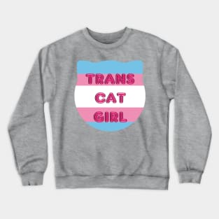 Trans Cat Girl Transgender Flag With Cat Ears Design Crewneck Sweatshirt